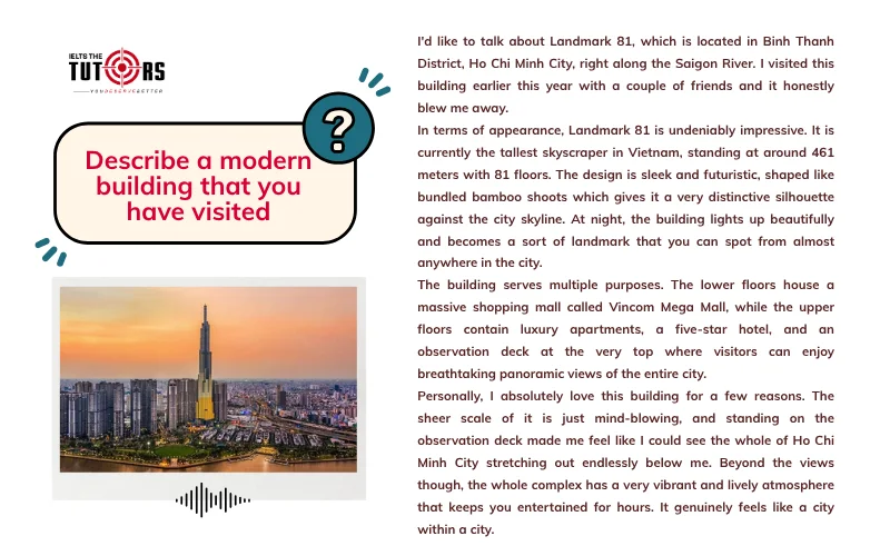 Describe a modern building that you have visited sample