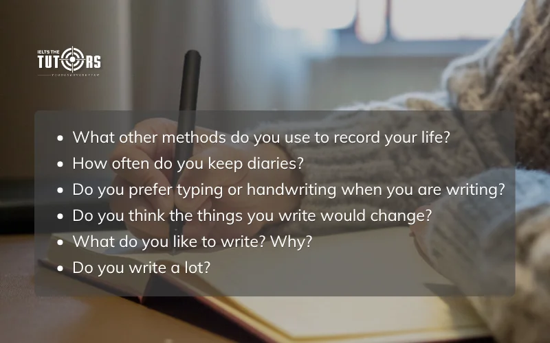 câu hỏi thường gặp trong IELTS Speaking Part 1 topic Writing